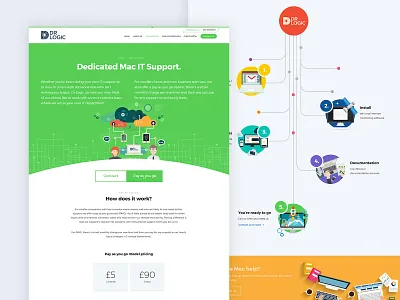 Dr Logic > Services Page clean flat header menu modern navigation ui ux webdesign website