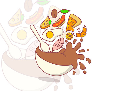 Food Illustration design dribbble food food illustration graphic design icon illustration modern illustration myicon outline ui design