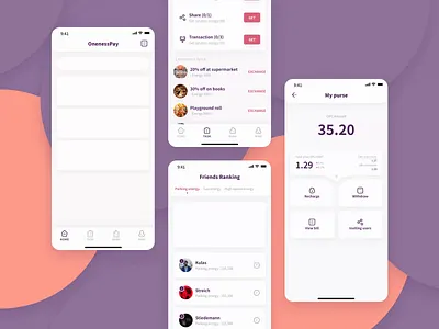 OnenessPay | 2.0 | Blockchain energy wallet | App design blockchain curve energy pay platform transaction uiux usdt wallet withdraw