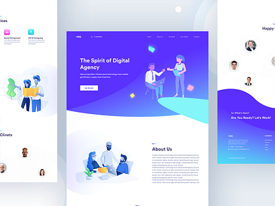 Digital Design Agency agency agency website card clean colorful gradient landing page modern ui user inteface ux web page