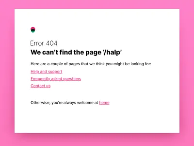 008 - 404 page 404 error 404 page daily ui dailyui error handling error message pink