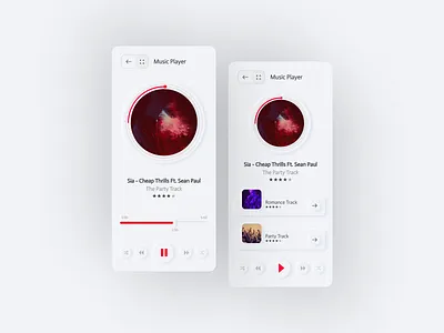 Skeuomorphic/Neumorphism Music Player App Design adobe app creative design design flat minimal modern design modernism music app music party neumorphism skeuomorphic ui ux ui ux design ux
