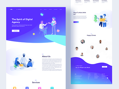 Digital Design Agency agency animation branding color design vector colorful design gradient modern product design templete ui user inteface web web site