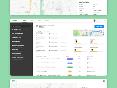 Parks Dashboard - Product Design dashboad design ui ux web