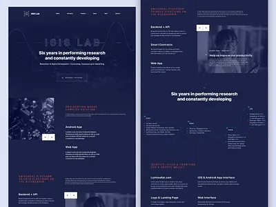ISIS Lab - Blockchain as Service Team blockchain blockchain cryptocurrency blockchainfirm blockchaintechnology branding clean crypto dark theme grid landing portfolio trend typogaphy ui ux web webdesign website