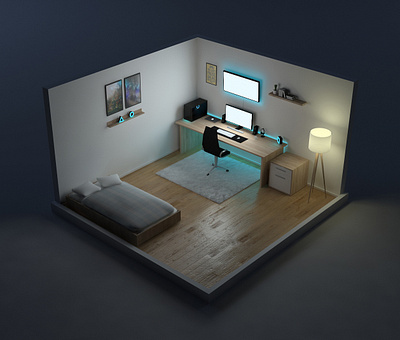 3D Room-Visualization 3d 3d art 3dsmax artwork branding design digital digital design digitalart gaming room scene setup visualization