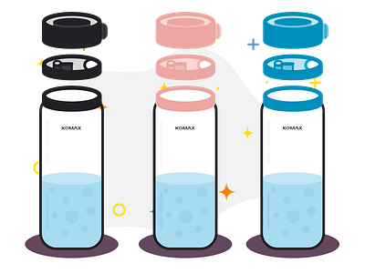 KOMAX project Part 1 - Product presentation bottle branding communication cute flat illustration illustrator logo mba vector