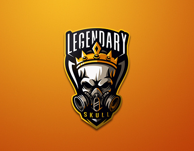 Legendary Skull alien crown dmitry krino esports graphic design krinographics mascot skull