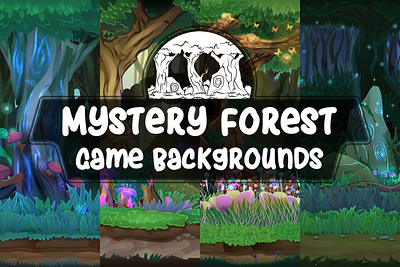 Mystery Forest 2D Backgrounds 2d backgrounds fantasy forest game assets game design gamedev illustration indie game