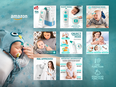 Amazon Listing Creating Optimization amazon amazon design amazon fba amazon t shirts design baby branding child creating design ear listing listing design logo optimization package thermometer