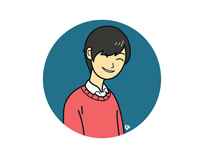 Smile art avatar boy circle color drawing illustration smile