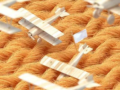 War on wool 3d artwork cgi childhood cinema4d conceptual design illustration octane plane render wool