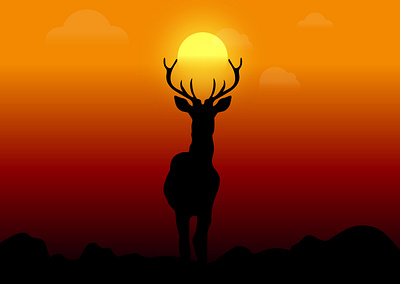 deer illustration deer deer at sunset deer illustration deers