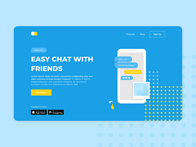 Chat App - Landing Page chat chat app dailyui dailyui 003 design landing landing page margot collavini ui ux website