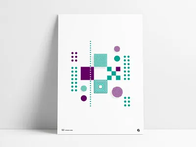 Poster 53 - Abstract, Geometric + abstract abstract art abstraction agrib art print dots geometric geometrical green poster poster a day poster art poster challenge print print design printmaking purple shadow shapes striped
