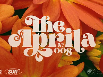 Aprila Font Family 1970s 70s branding design display font flower power font fonts graphic design hippie logo font reto font retro serif font typeface typefaces typography vintage vintage font vintage fonts