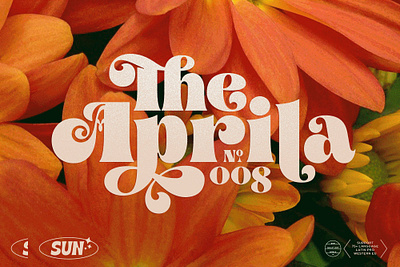 Aprila Font Family 1970s 70s branding design display font flower power font fonts graphic design hippie logo font reto font retro serif font typeface typefaces typography vintage vintage font vintage fonts