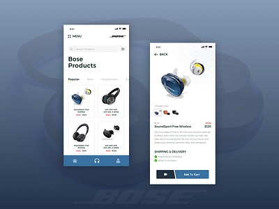 Bose Wireless Headphones app design flat icon love ui ux vector