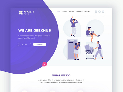 Creative Agency design illustrations landing page site design ui design web web design website