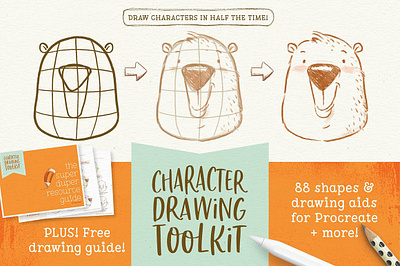 Procreate Character Drawing Toolkit brushes character design character illustration character illustrations design digital art digital drawing digitalart drawing drawings graphicdesign graphics illustration illustrations paint procreate app procreate brushes shapes templates