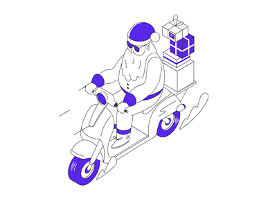 Wide Christmas - Santa is Late animation christmas illustration isometric motorbike motorcycle newyear santa santaclaus surprise widelab winter