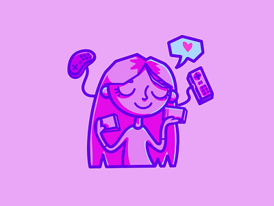 💁🏻‍♀️ art character debut design digital pink procreate purple retro selfportrait