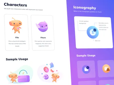 Illustrations & Icons Guideline ai alien app brand branding cards cute desktop gradient graph icons illustration logo machine robot social stats web