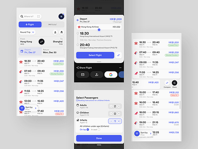 Flight Ticket Concept Application (Light) app application behance concept design flight flight app flight booking flights platform sketch ui