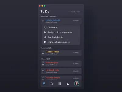 Dark mode for desktop phone animation app application bar black call clic dark debut design desktop list mode phone product telephone trend ui ux visual