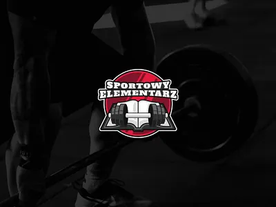 Sportowy Elementarz barbell design dumbbell emblem emblem logo gym logo red sport vector