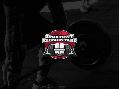 Sportowy Elementarz barbell design dumbbell emblem emblem logo gym logo red sport vector