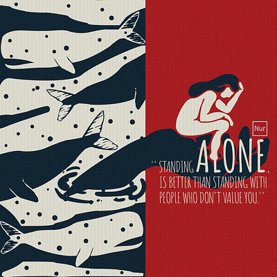 Manimalist Girl alone abstract alone design drawing girl girl illustration graphicdesign illustration poster art poster design qoute vector