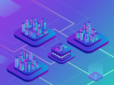 Smart City Control design illustration isometric isometric design isometric illustration isometry vector web