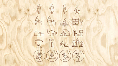 Hotel Valdiviano chile chilean hotel icon set iconography native nature people pictogram signage tea turism wayfinding