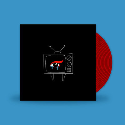 December // Yours Truly - Winter 2d design eye flat illustration minimal music naive retro tears tv vinyl art vinyl cover winter yours truly