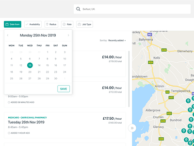 Find a Spot calendar clean colour design fresh minimal ui website