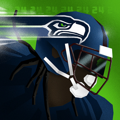 Marshawn blue branding editorial football green identity illustration illustration digital low poly marshawn lynch nfl seahawks seattle sports sports branding sports design sports identity sports illustration texture vector illustration