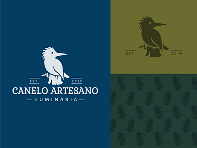 Canelo Artesano bird branding chile chilean handmade kingfisher logo martin pescador nature outdoor patagonia