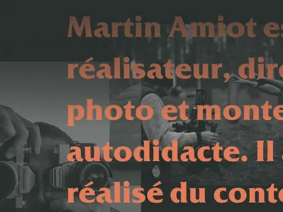 Sneak Peek! Portfolio website - Director & DOP animation carrousel dark green duotone fullscreen gradient large font red orange serif transparency