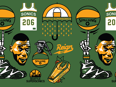 Let it Reign reebok seattle shawn kemp sheet sonics tattoo