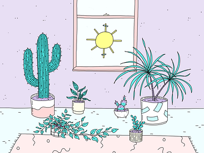 Gloomy gloomy green illustration plants purple winter