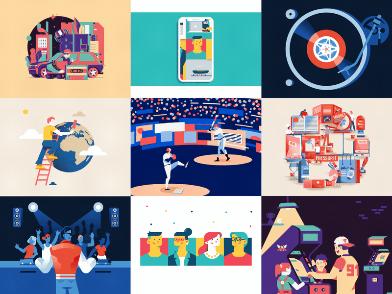 Animated best nine 2019 2019 animation best nine gif illustration motion motion design sail ho studio sho studio