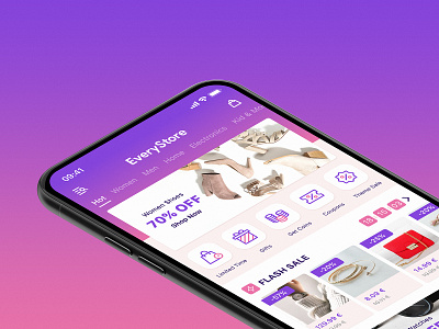 eCommerce iOS App app app design application ecommerce figma free freebie gradient ios mobile app shop store ui ux