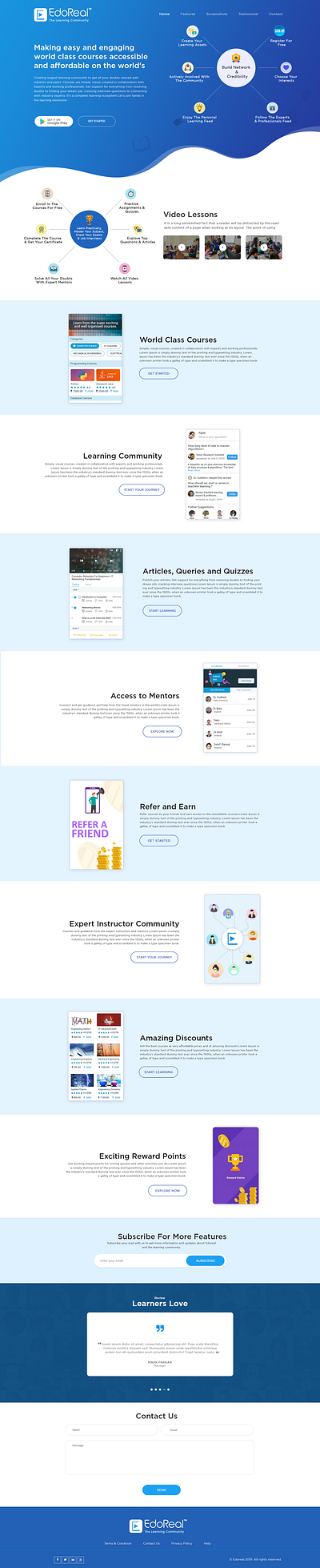 Landing Page Template for EdoReal graphicdesign webdesign webtemplate