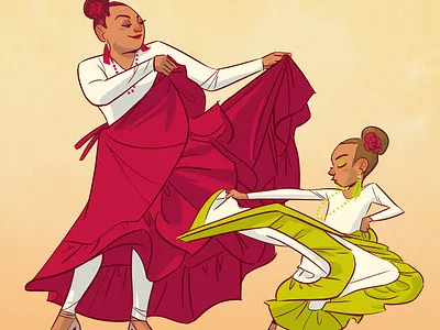 Bomba Boricua character design dance digital art drawing illustration latina latinx