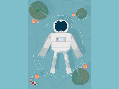 Floating astronaut alien astronaut space swim water