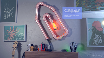 Clips Lamp - Luminaire Yupi Studio 3d artist adobe photoshop cinema 4d industrial design octane render product design yupistudiodesign