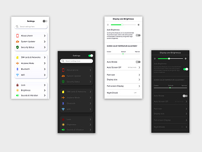 Settings ui design