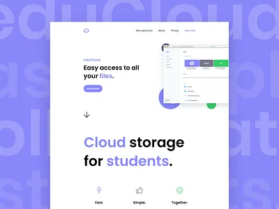 eduCloud website adobe xd branding challenge clean cloud design dribbble educloud html css interface school student ui ui design ux web web design webdesign website websites