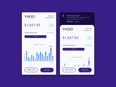 Stock Card app card fintech stock ui wip